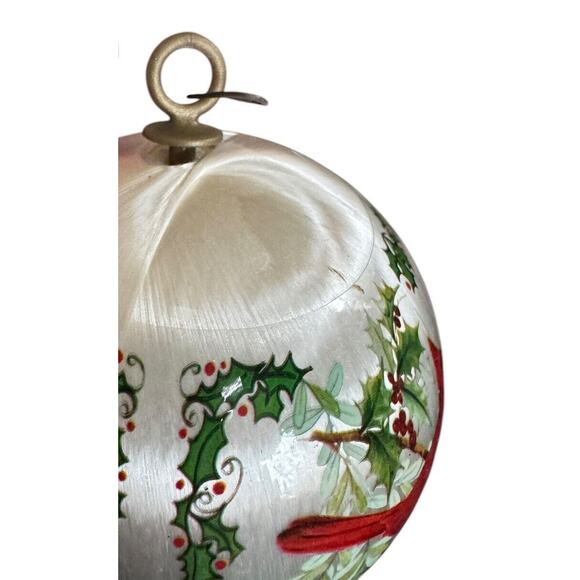 Cardinal Sounds of Christmas Quote Silk Ball Holiday VTG Ornament Gift READ - Picture 6 of 9
